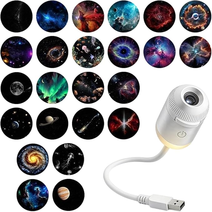 Galaxy Star Projector Night Light/مصباح ليلي وجهاز عرض لنجوم ومجرات