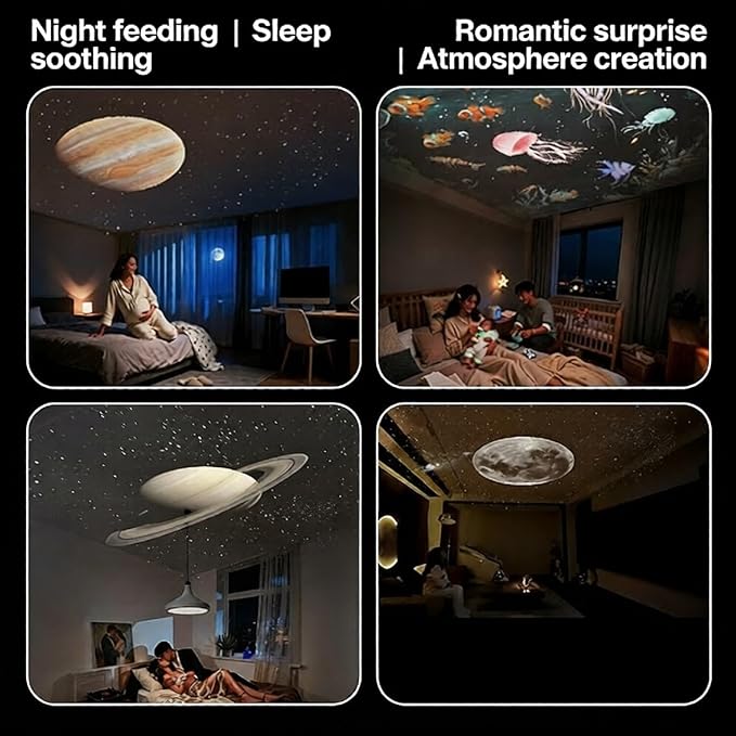 Galaxy Star Projector Night Light/مصباح ليلي وجهاز عرض لنجوم ومجرات